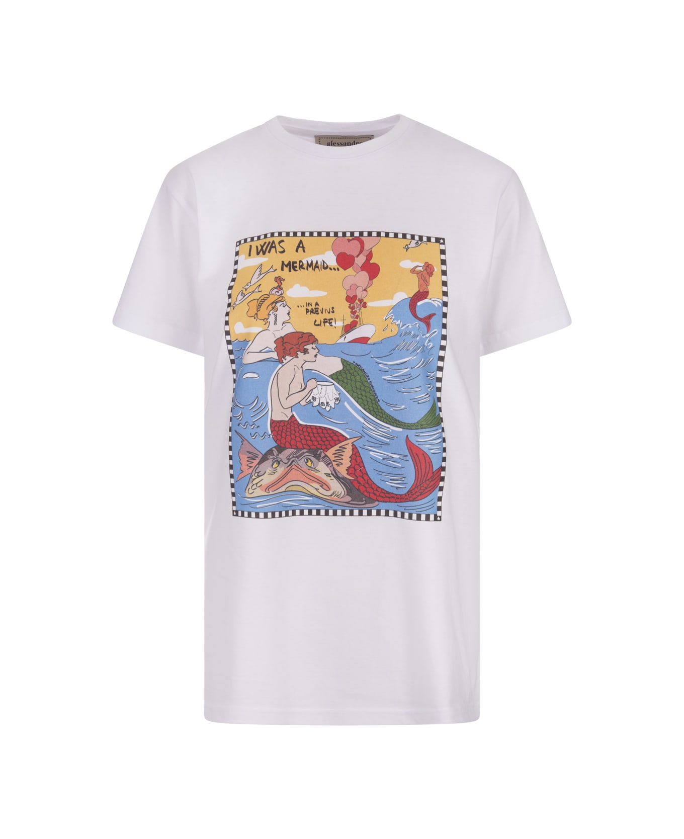 Alessandro Enriquez White "i Was A Mermaid" T-shirt - White