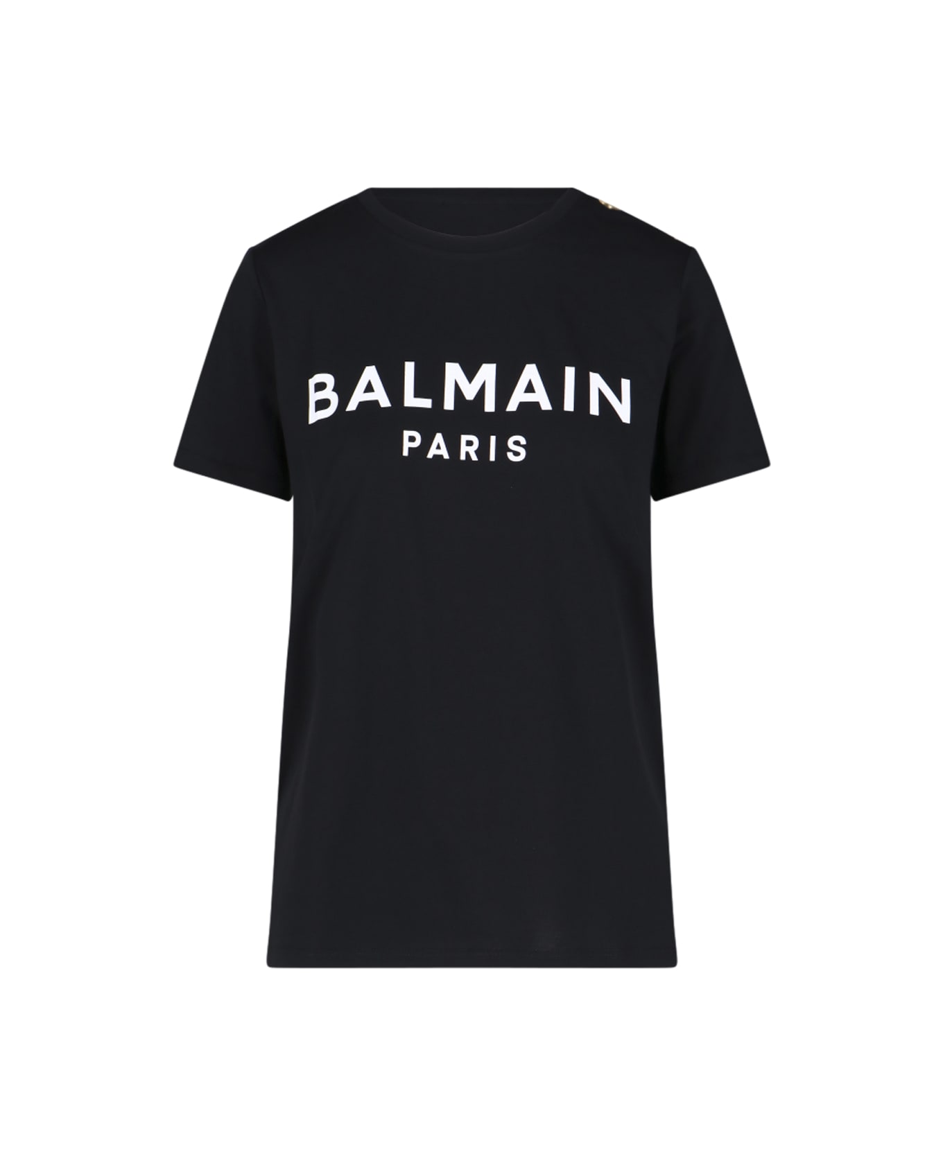 Balmain Logo Buttons T-shirt - Black  