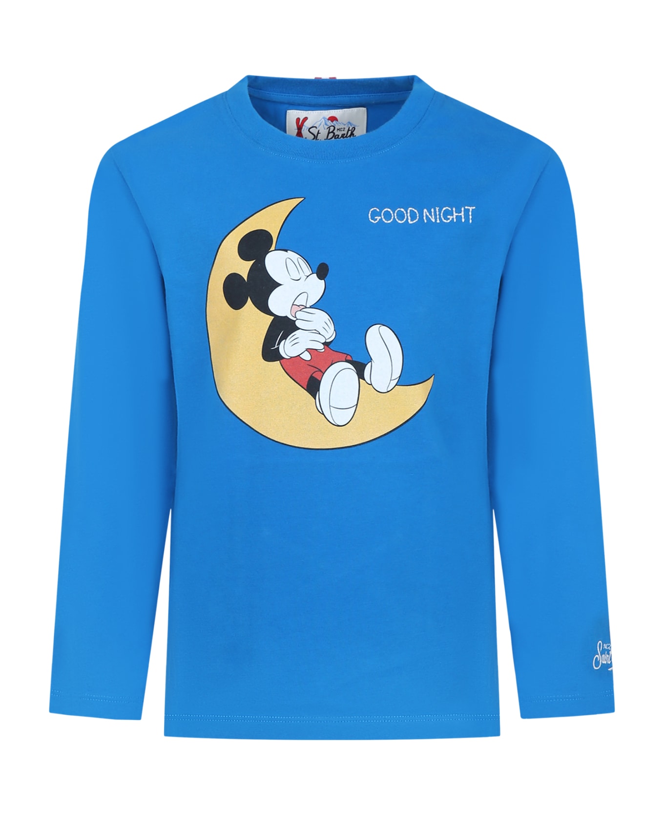 MC2 Saint Barth Blue Pajama T-shirt For Boy With Mickey Mouse Print - Light Blue