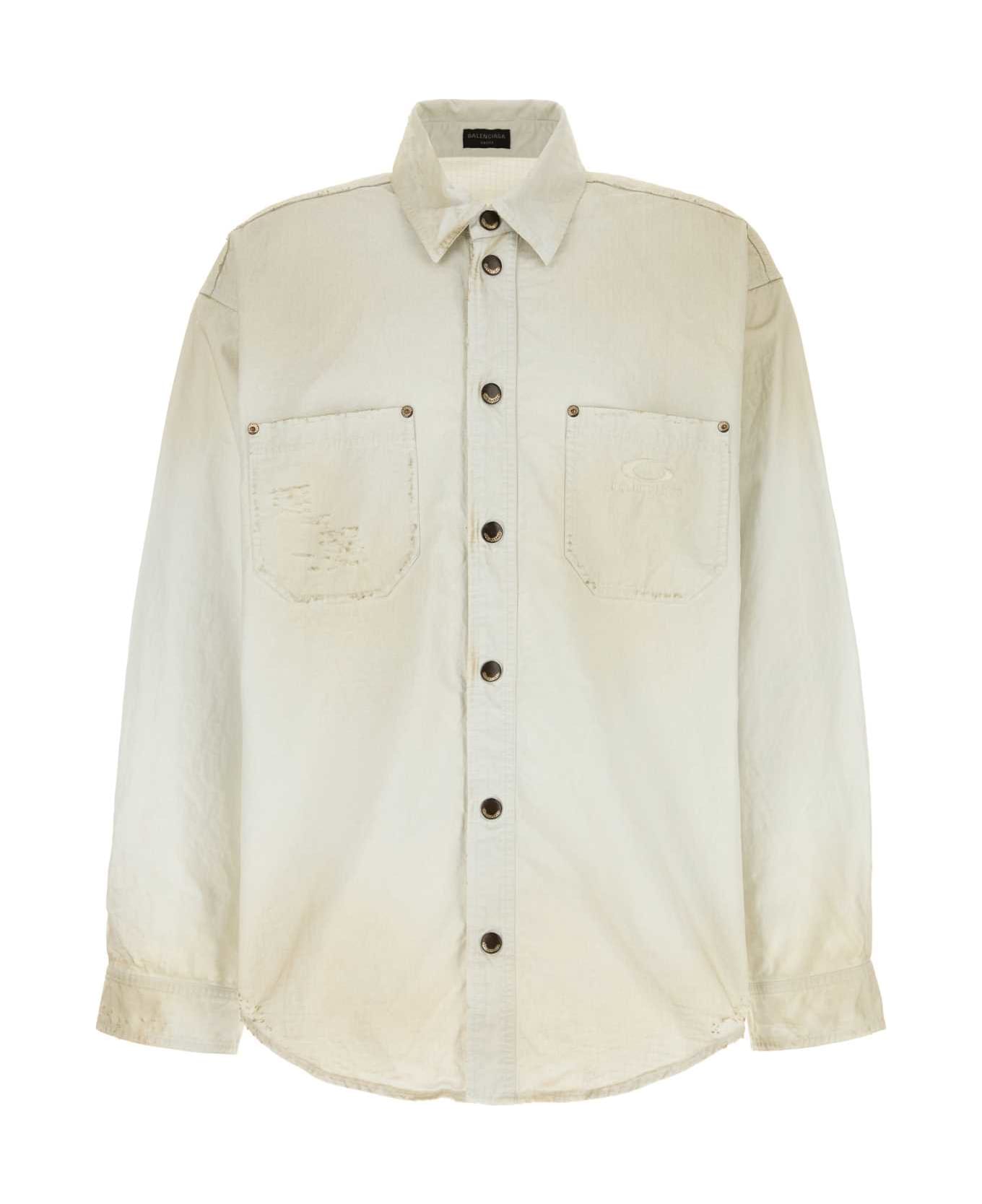 Balenciaga Sand Poplin Shirt - DIRTY WHITE