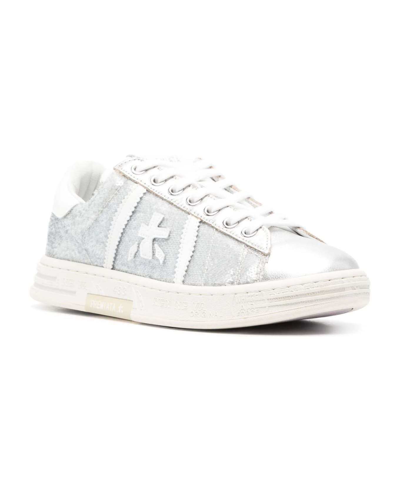 Premiata Silver Leather Russell Sneakers - Silver