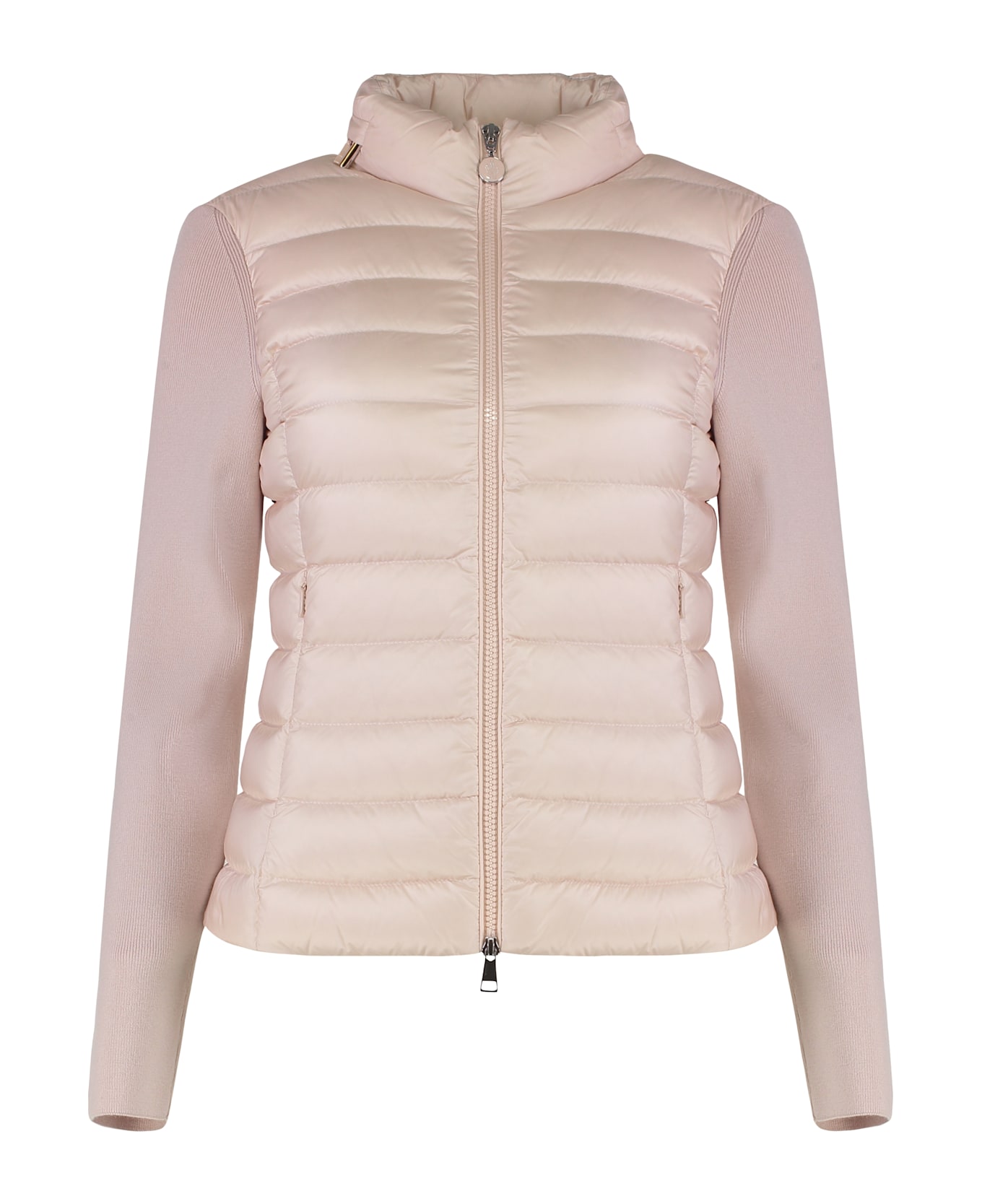Moncler Cardigan With Padded Front Panel - Pink