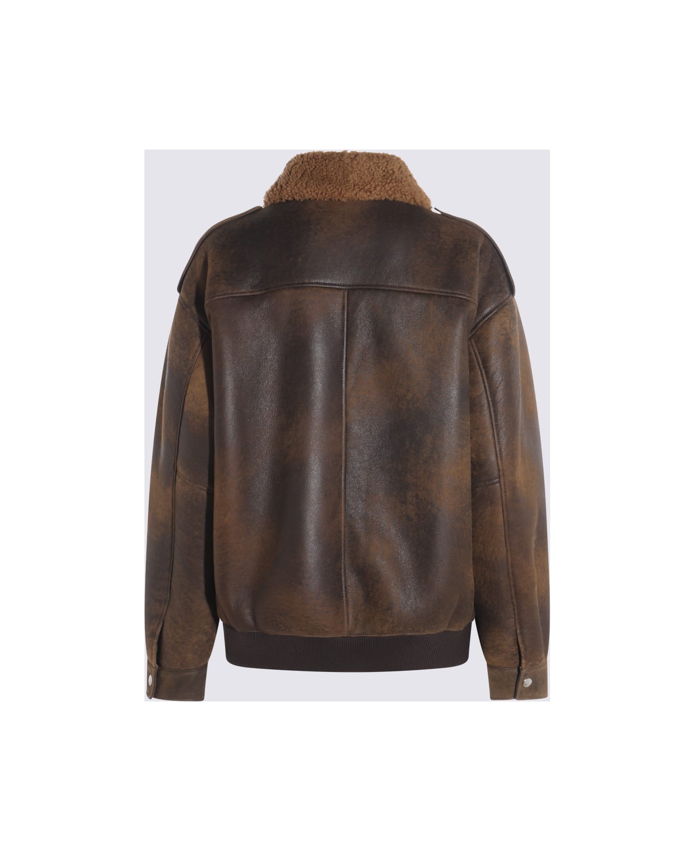 Miu Miu Brown Leather Jacket - Brown