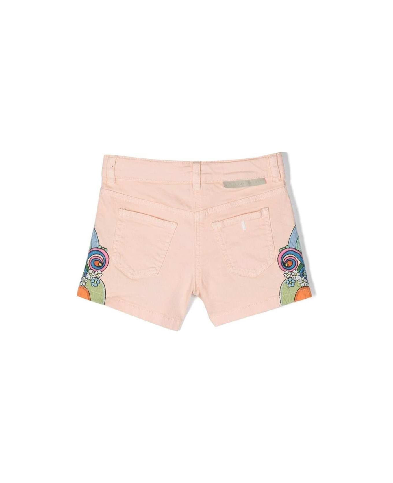 Stella McCartney Kids Love To Dream Printed Shorts In Pink Cotton Girl - Pink ボトムス