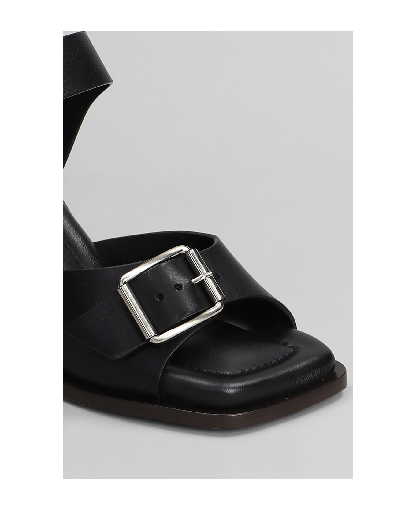 Lemaire Sandals In Black Leather - black