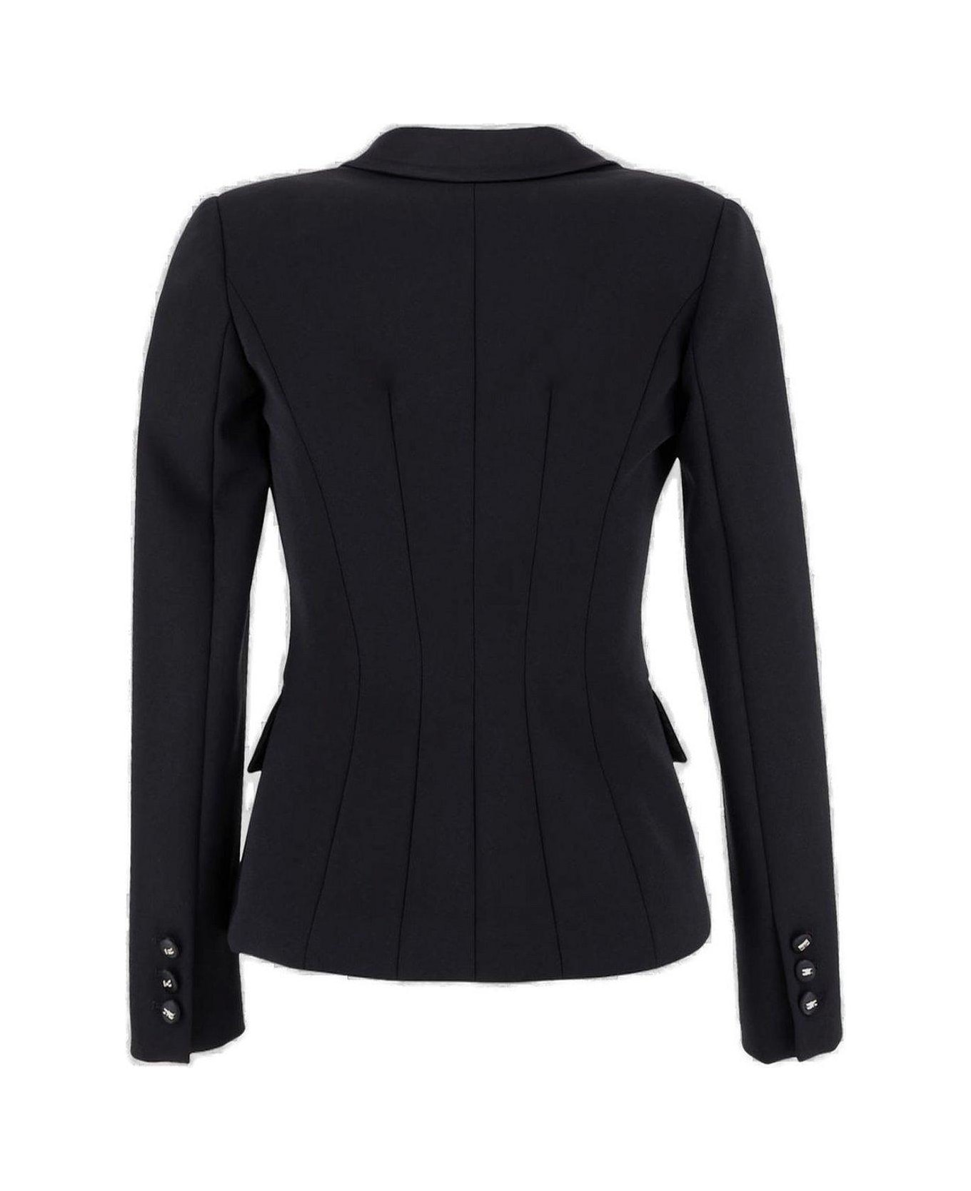 Elisabetta Franchi Satin Detailed Jacket - BLACK