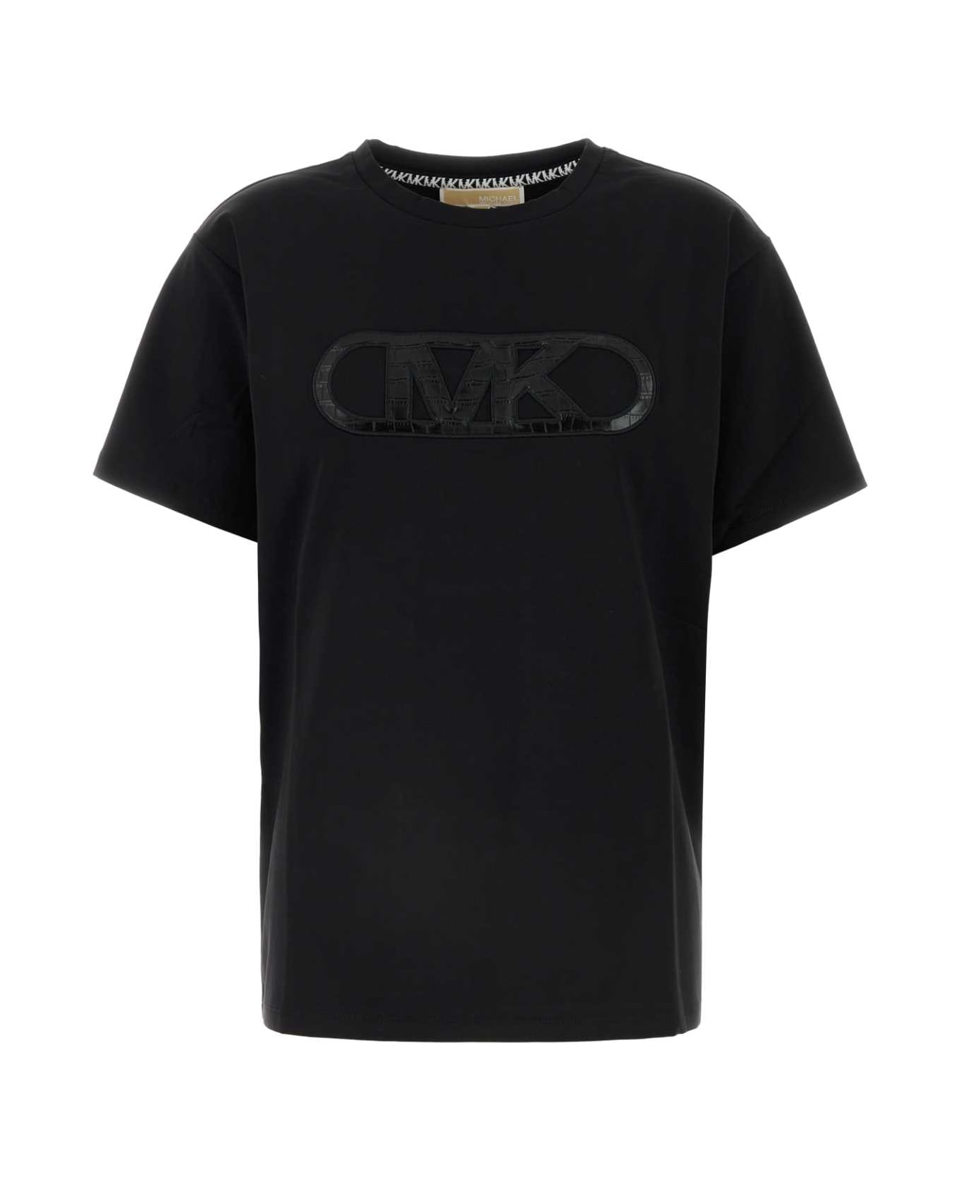 Michael Kors Black Stretch Cotton T-shirt - BLACK