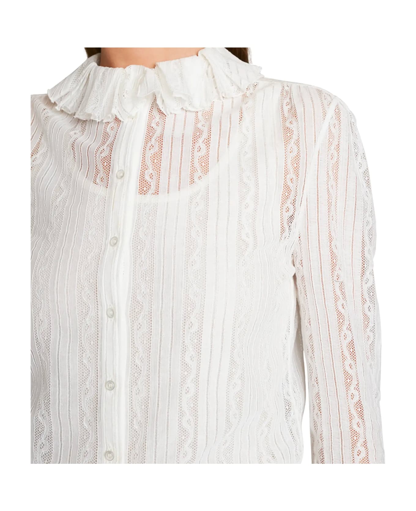 Saint Laurent Embroidered Blouse - White
