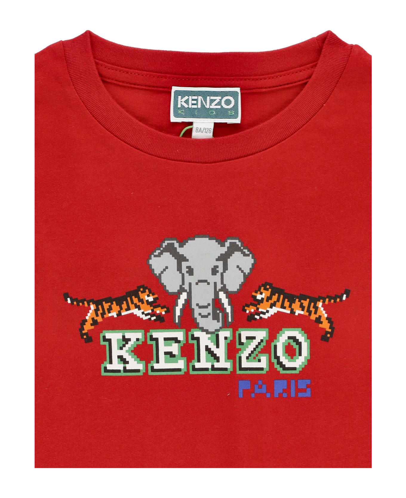 Kenzo Kids Jungle Games Animal T-shirt - Rosso Tシャツ＆ポロシャツ