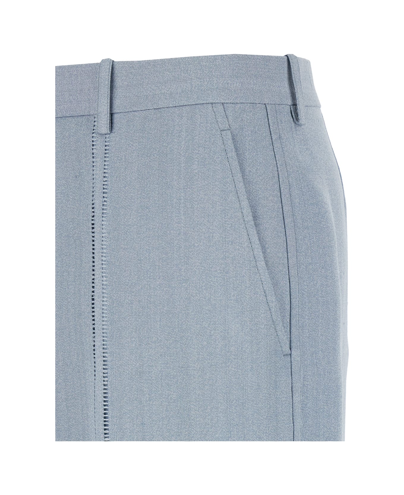 Bottega Veneta Light Blue Tailored Pants In Silk Blend Man - Light blue