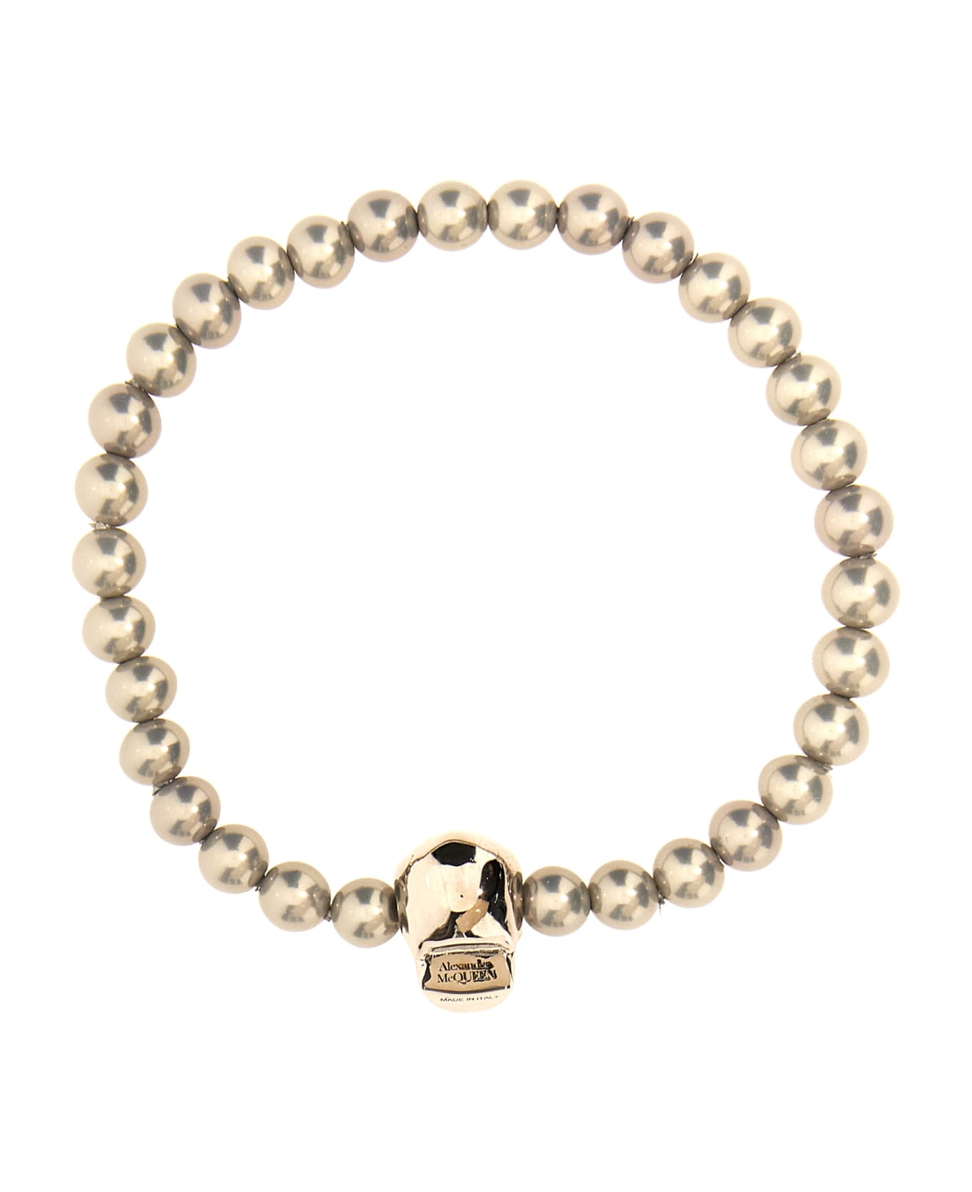 Alexander McQueen Skull Beaded Bracelet - A Silver Pearl