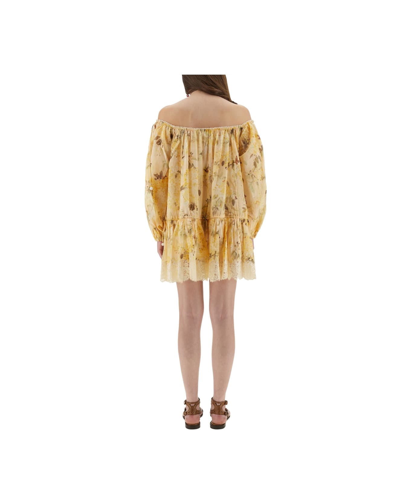 Zimmermann "cascadian" Short Dress - YELLOW