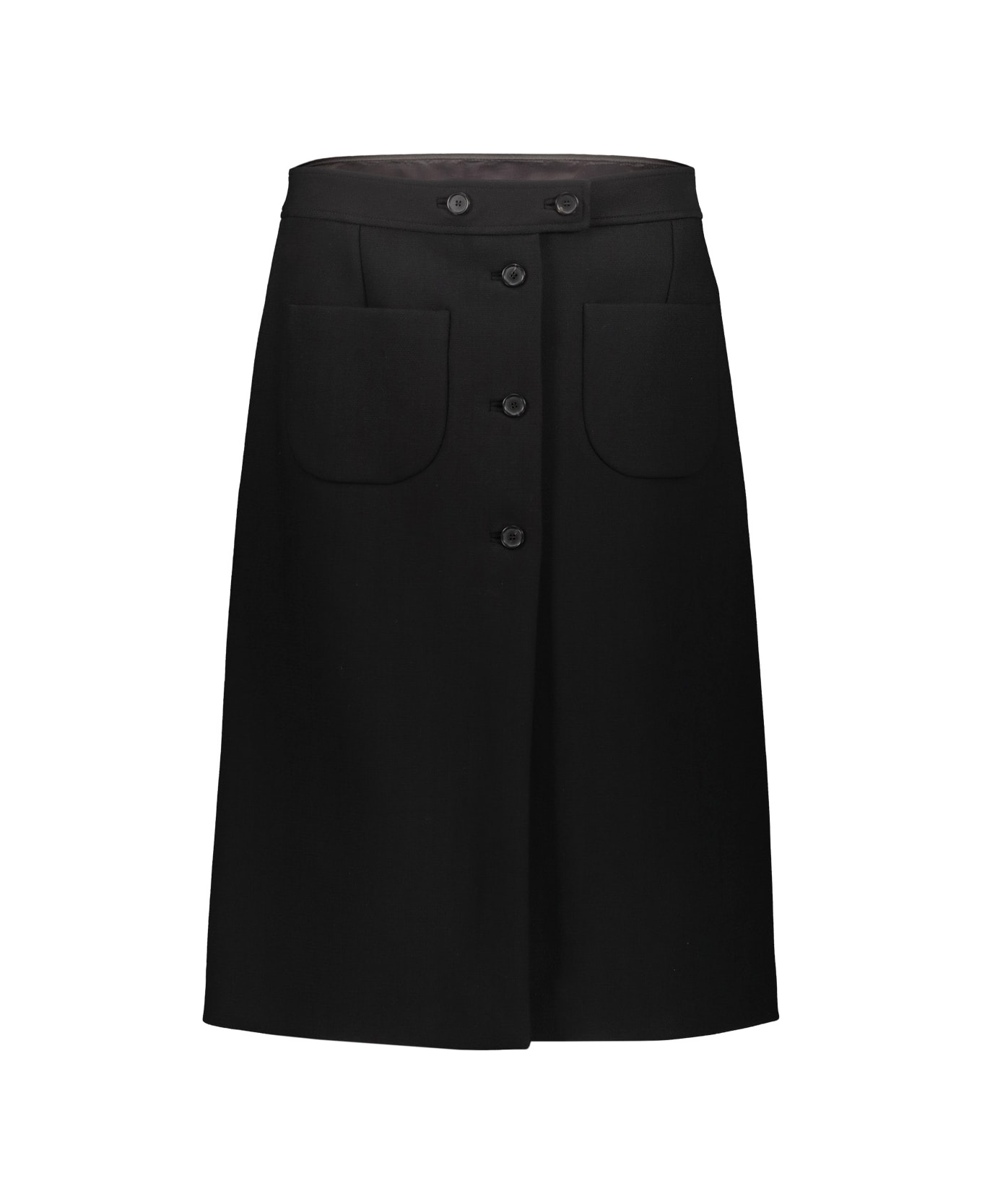 Courrèges Double Pokets Crepe Skirt - Black