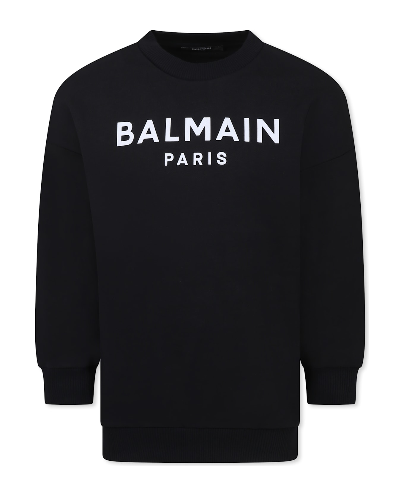 Balmain Black Sweatshirt For Kids With Logo - Black