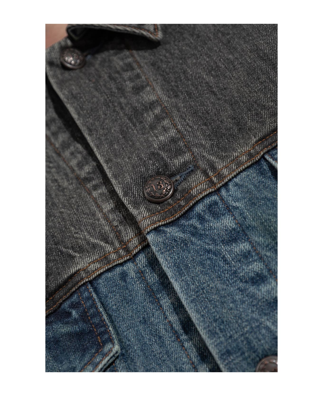 R13 Denim Jacket In 
oversize
 Style - BLUE/GREY