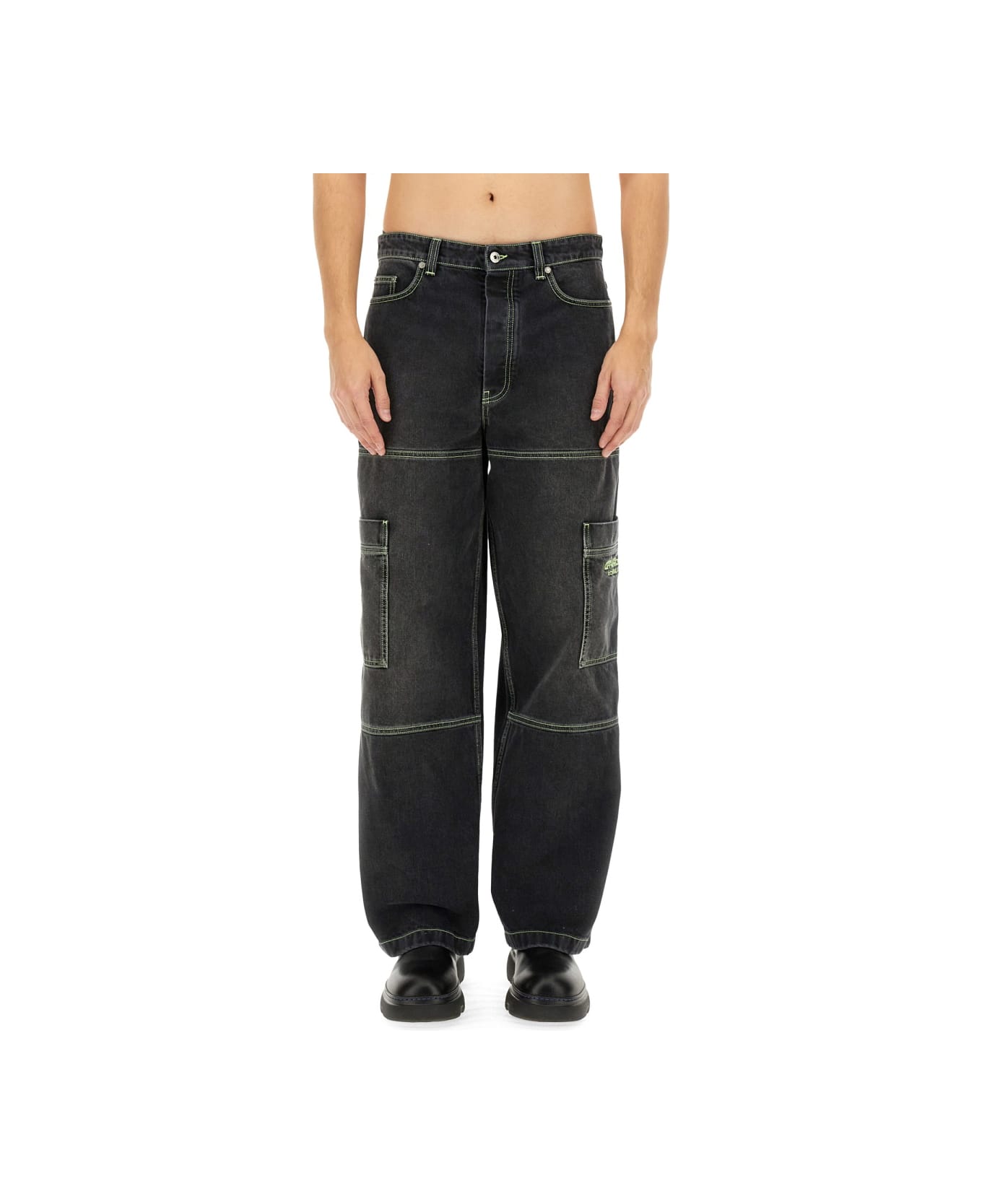 Off-White Cargo Jeans - BLACK