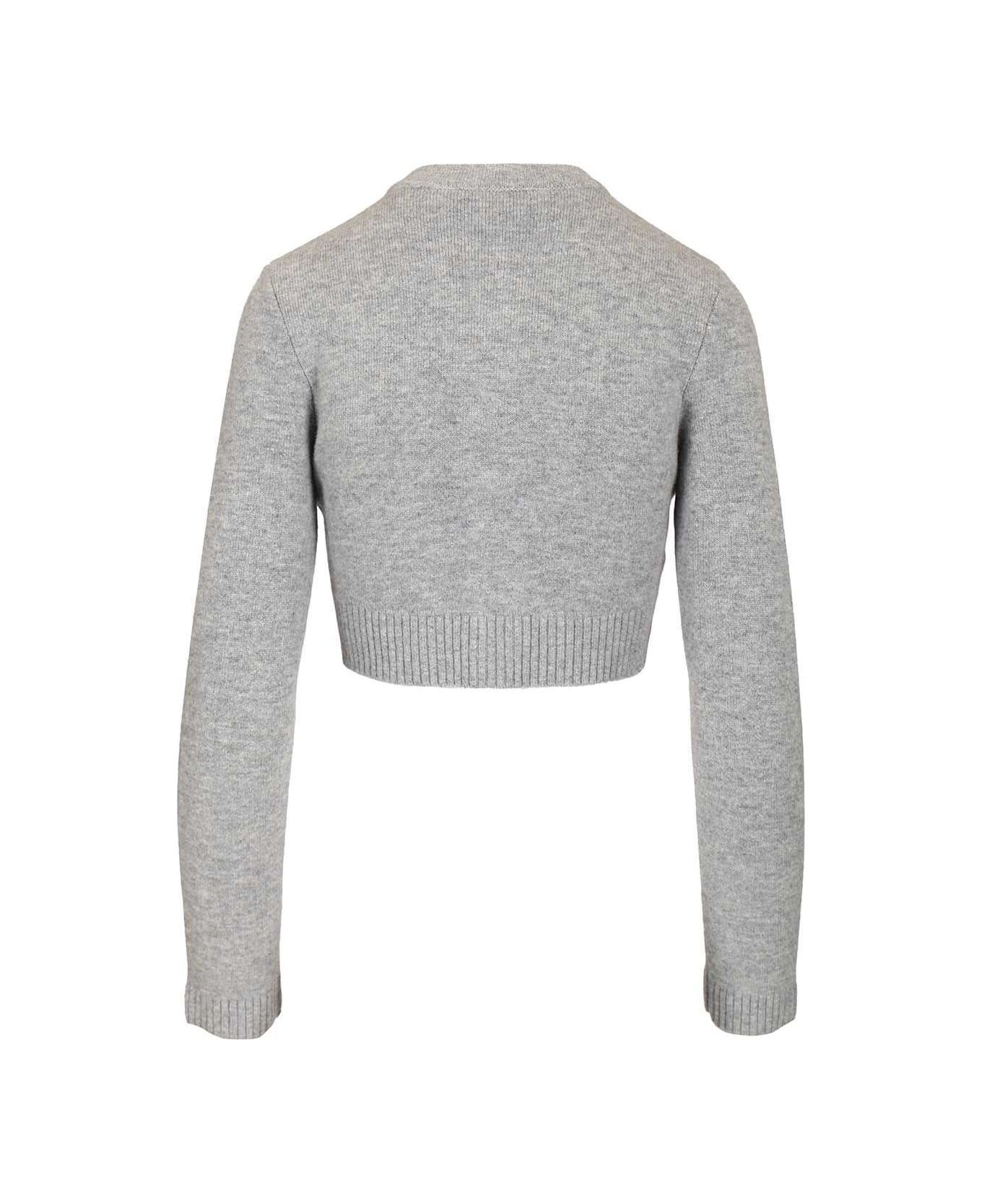 self-portrait Wool Cardigan - GREY