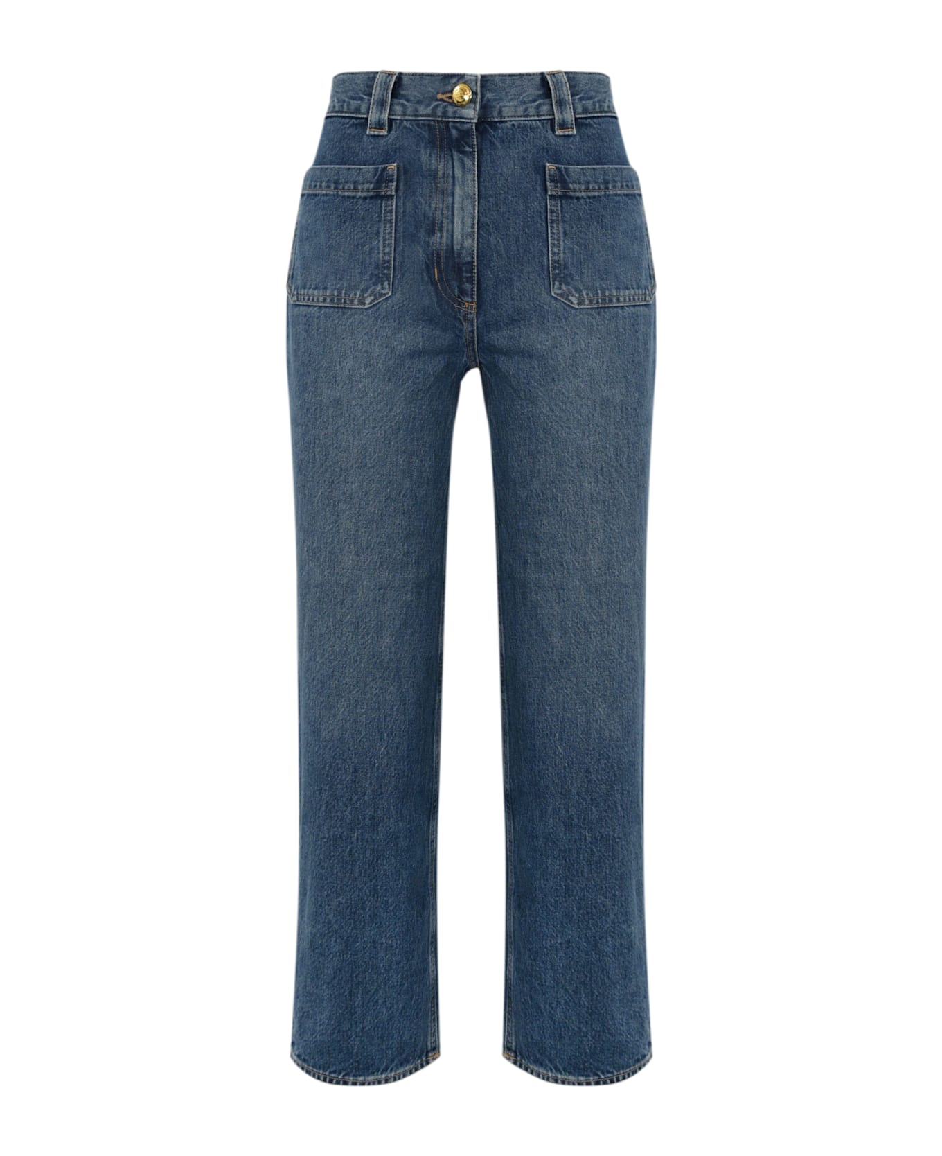Elisabetta Franchi Regular Palazzo Jeans - DENIM VINTAGE
