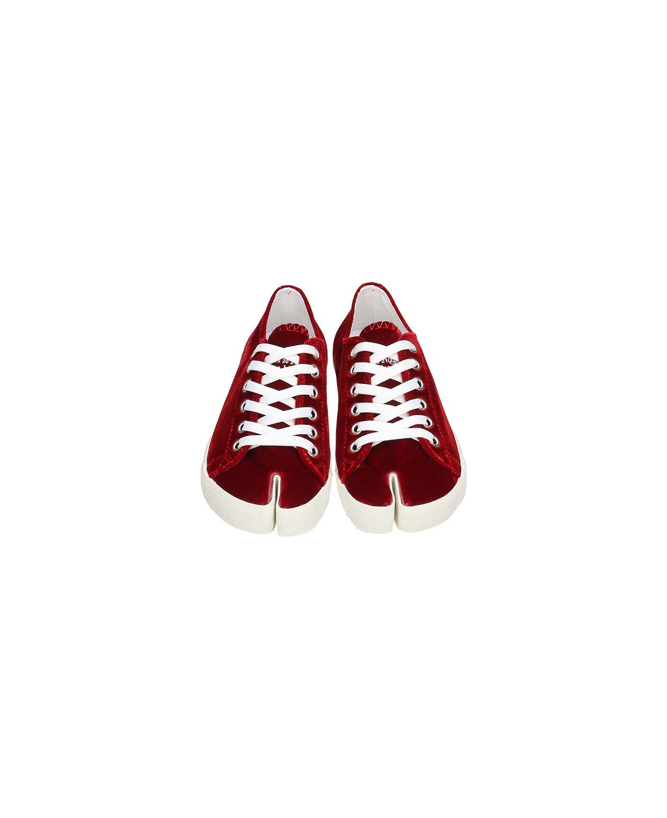 Maison Margiela Sneakers In Red Velvet - red