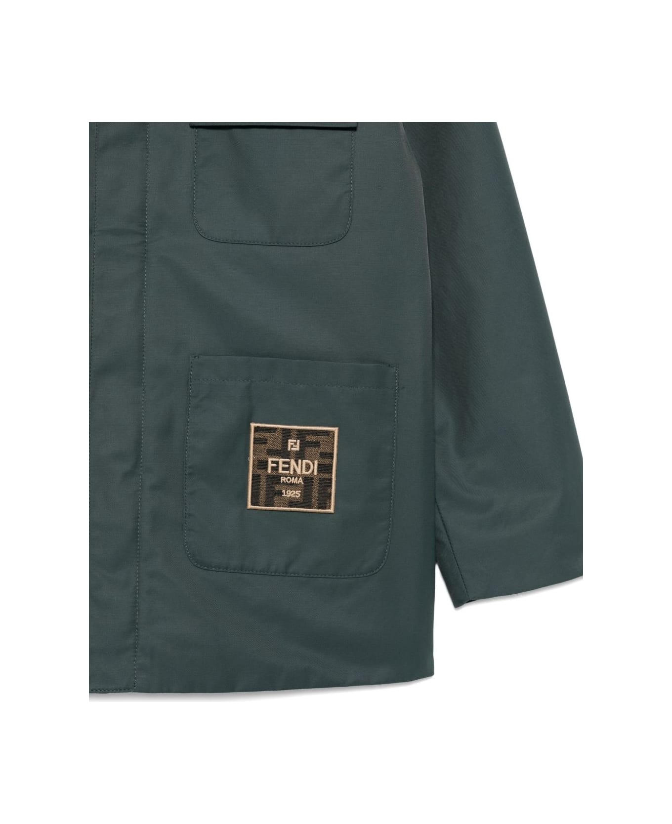 Fendi Kids Junior Short Parka Jacket - Green