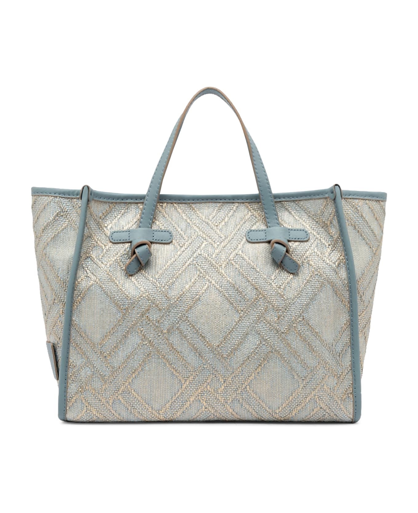 Gianni Chiarini Marcella Canvas And Leather Shopping Bag - Light Blue