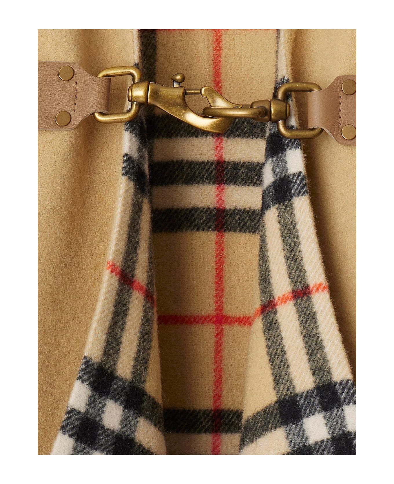 Burberry Checked Fringed-edge Cape - NEUTRALS