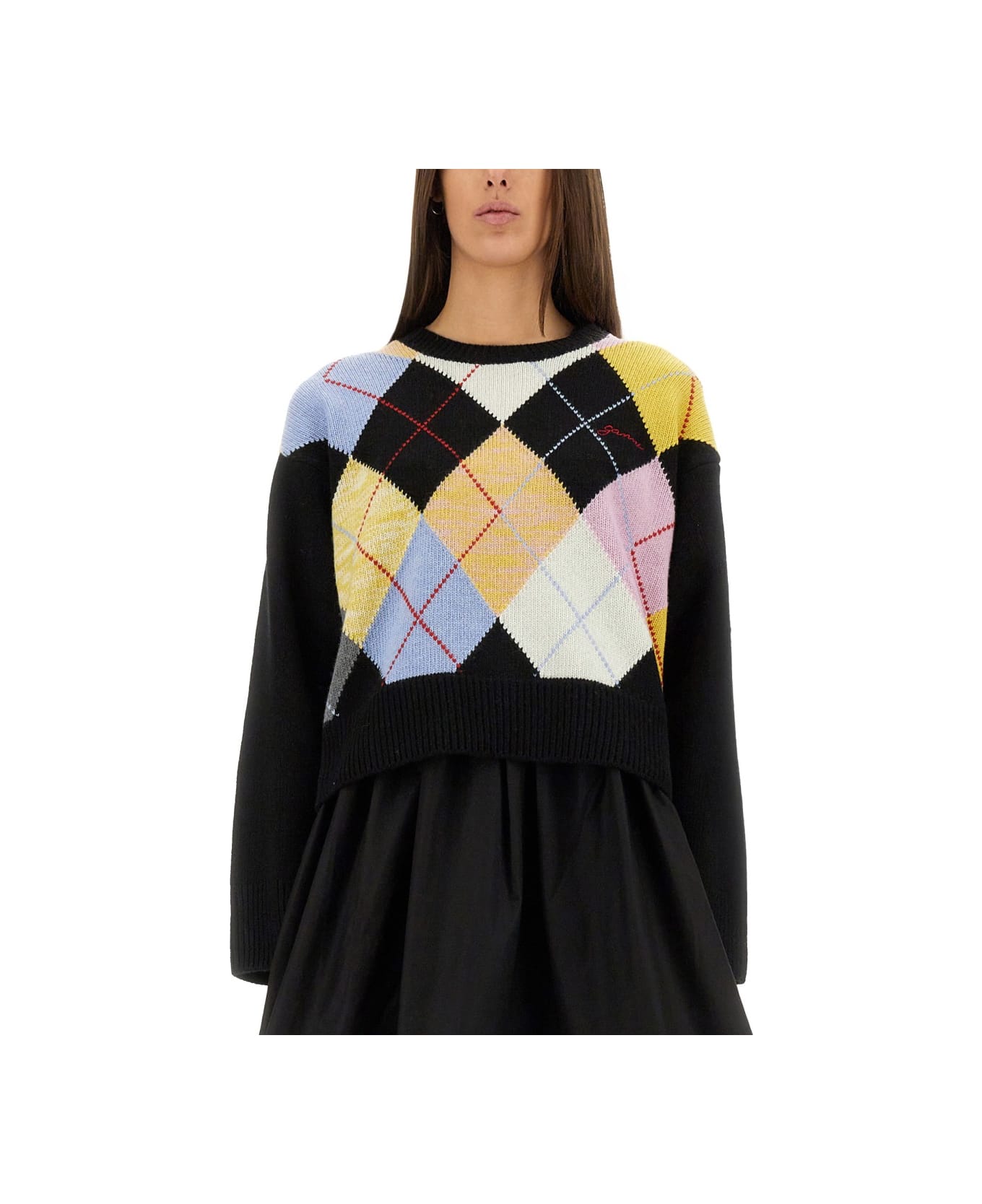 Ganni 
harlequin
 Jersey - BLACK