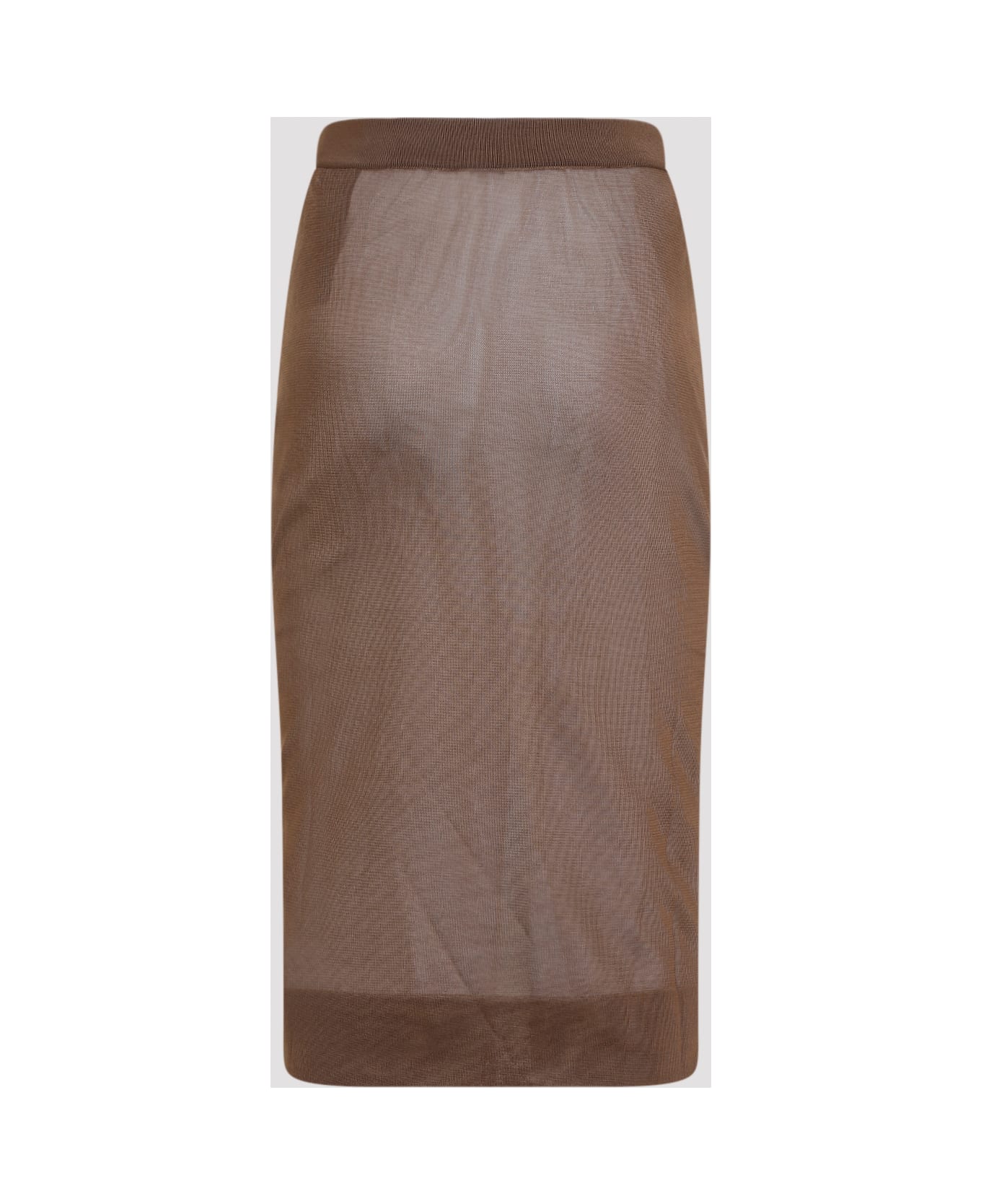 Saint Laurent Viscose Midi Skirt - Brun