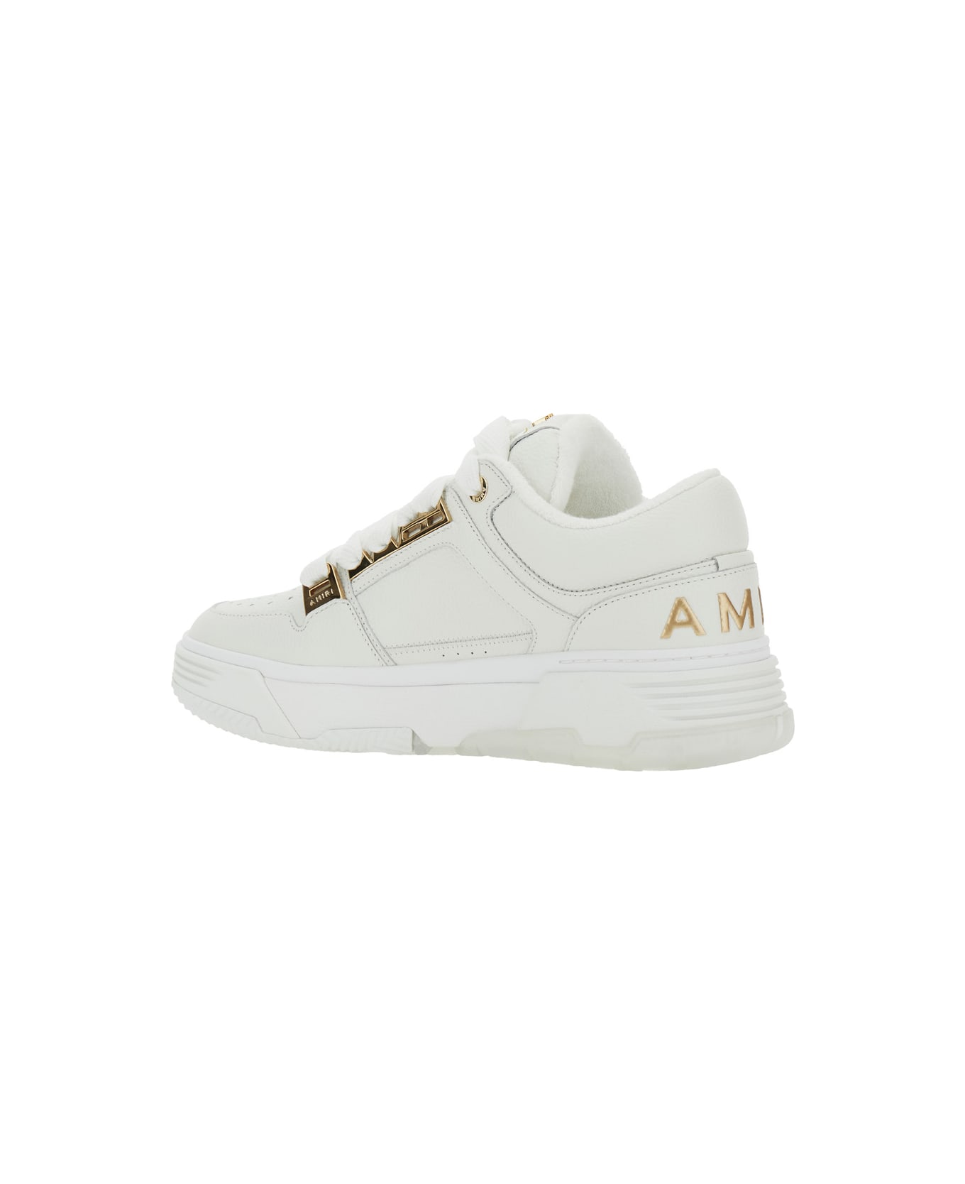 AMIRI White Sneakers With Logo Patch On The Side And Logo Lettering On The Rear In Leather Man - White