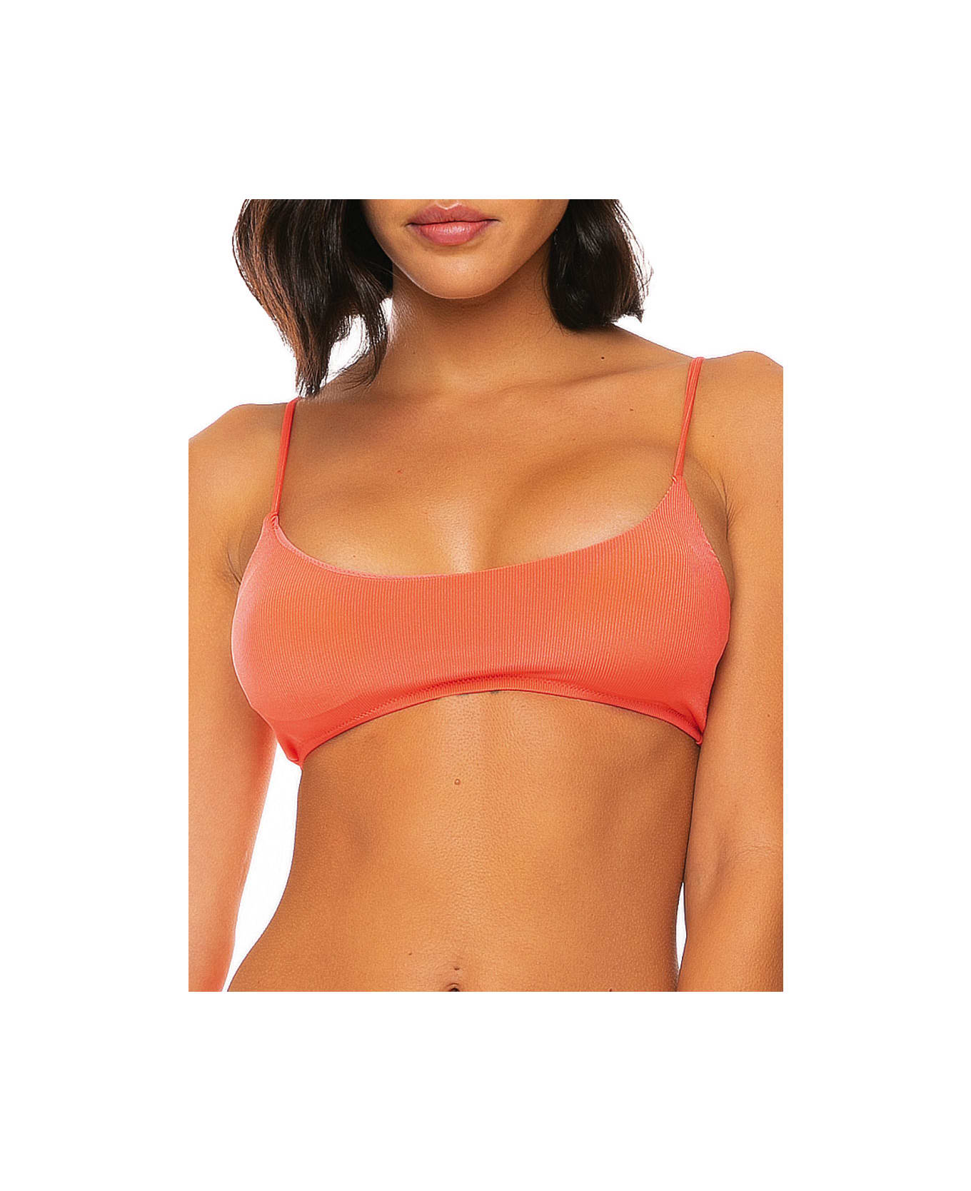 MC2 Saint Barth Light Orange Ribbed Bralette - PINK