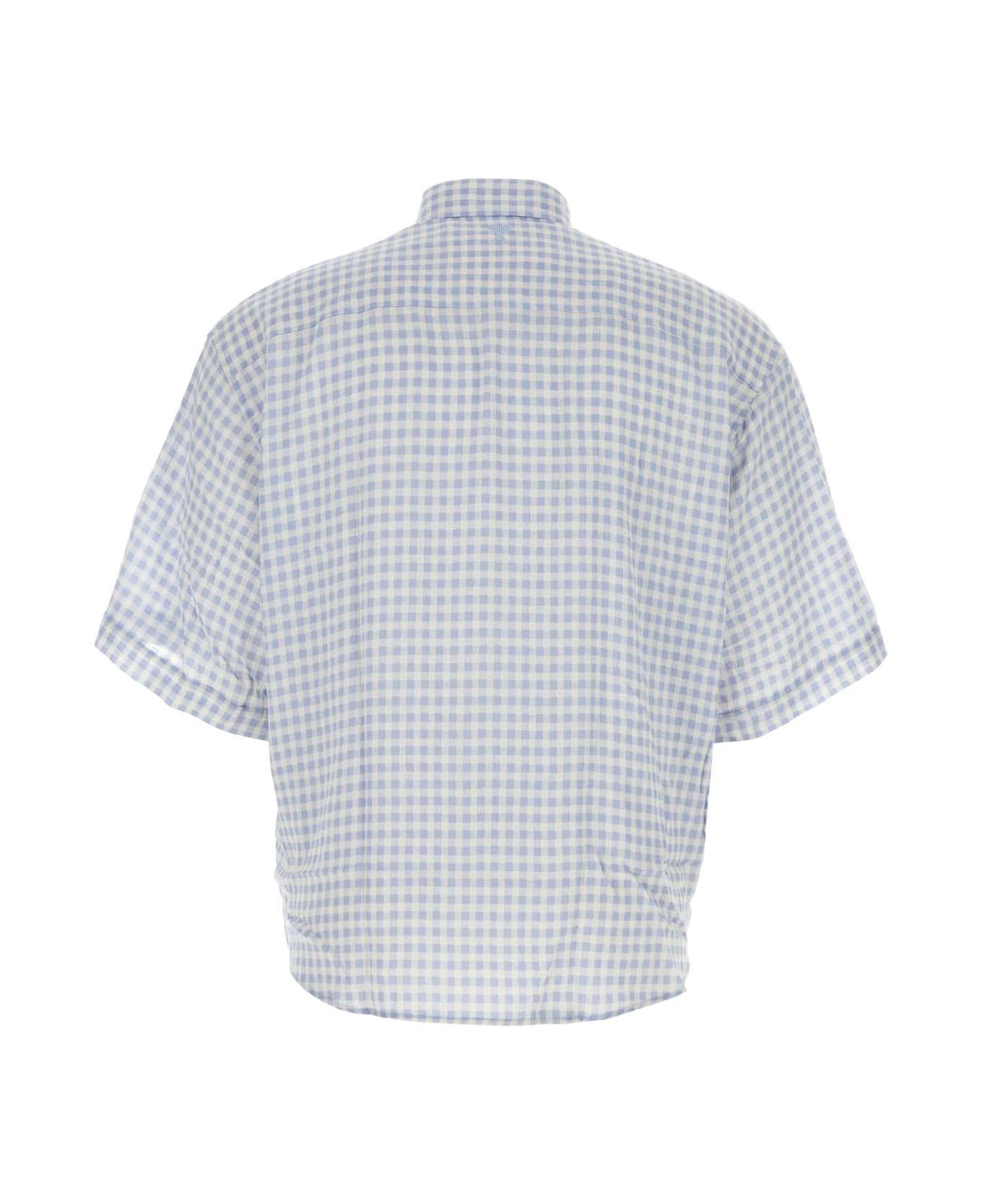 Ami Alexandre Mattiussi Embroidered Viscose Shirt - CHALKCASHMEREBLUE シャツ