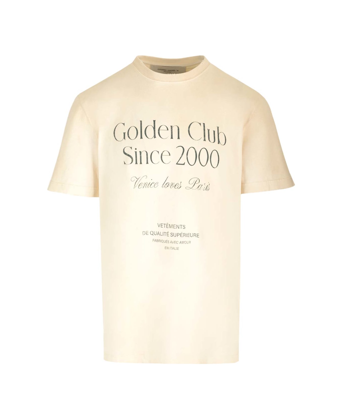 Golden Goose Regular Fit T-shirt - White/Green シャツ