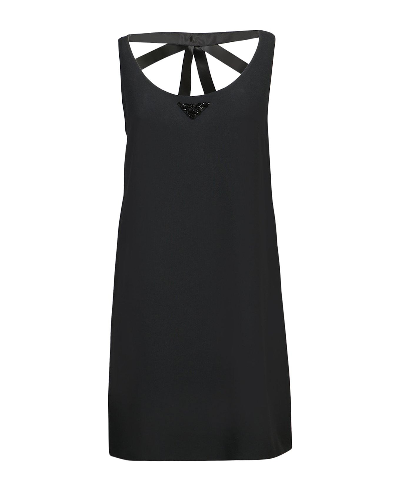 Prada Scoop Neck Slip Dress - Nero