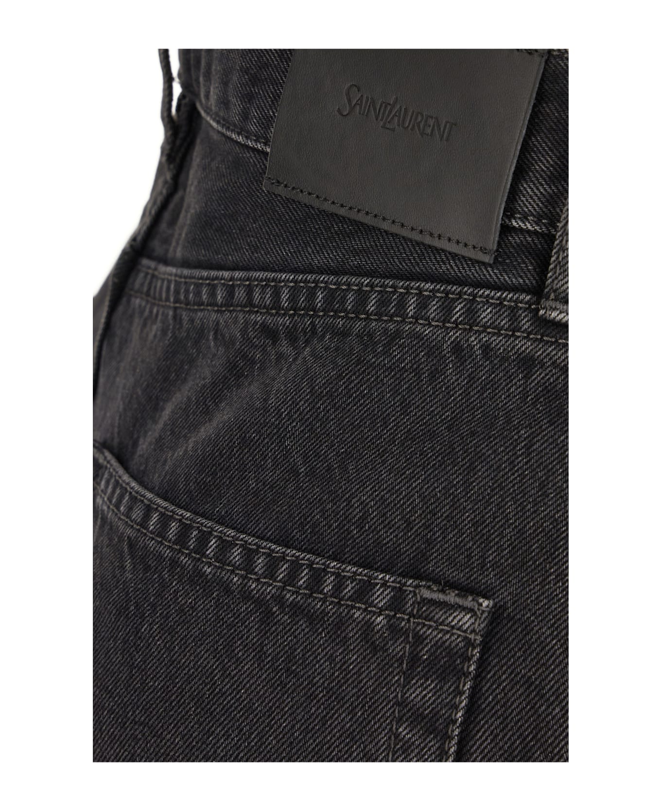 Saint Laurent 90's High Waist Straight Leg Jeans - Black Rock