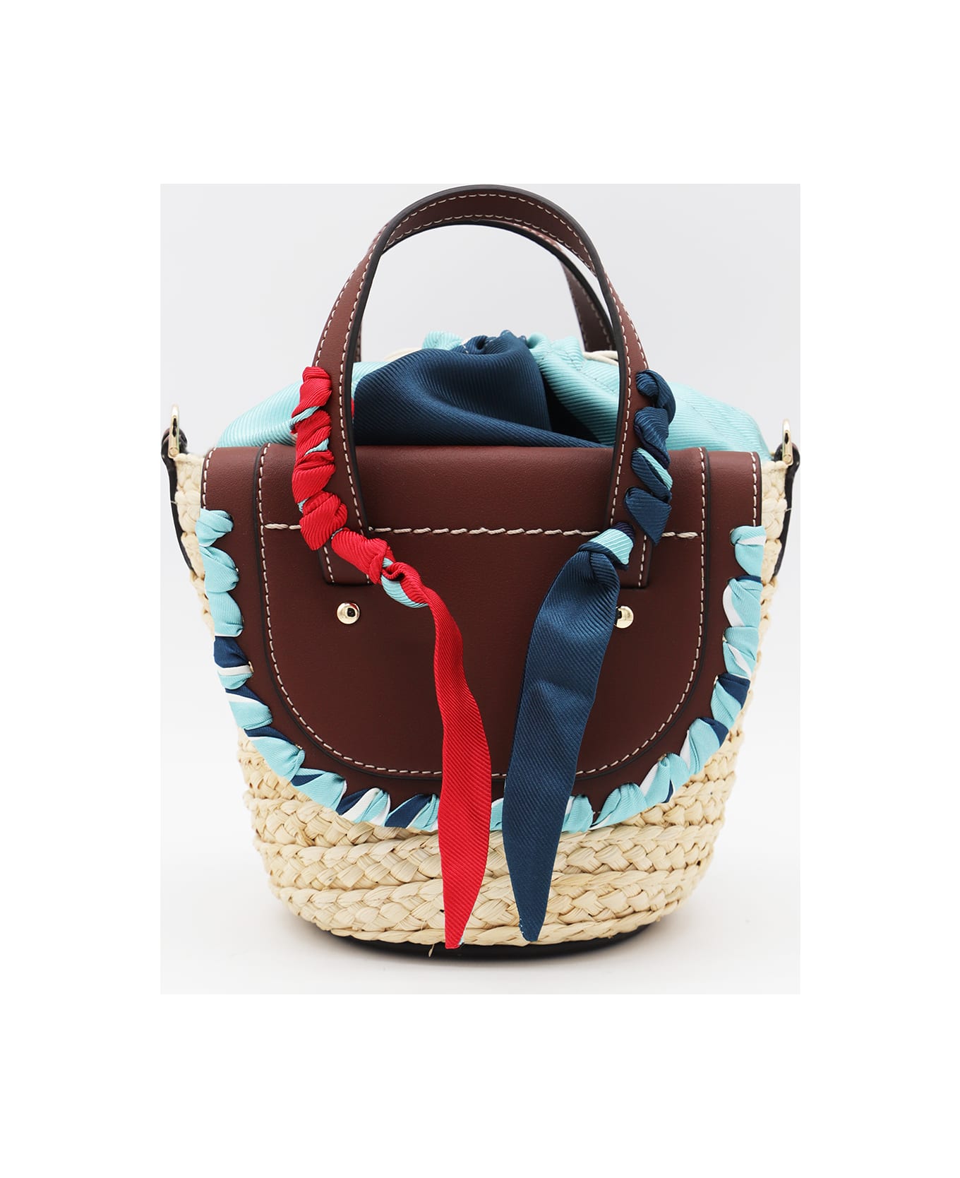 Cuba Lab Brown Leather Habanera Silk Satchels Bag - Mogano