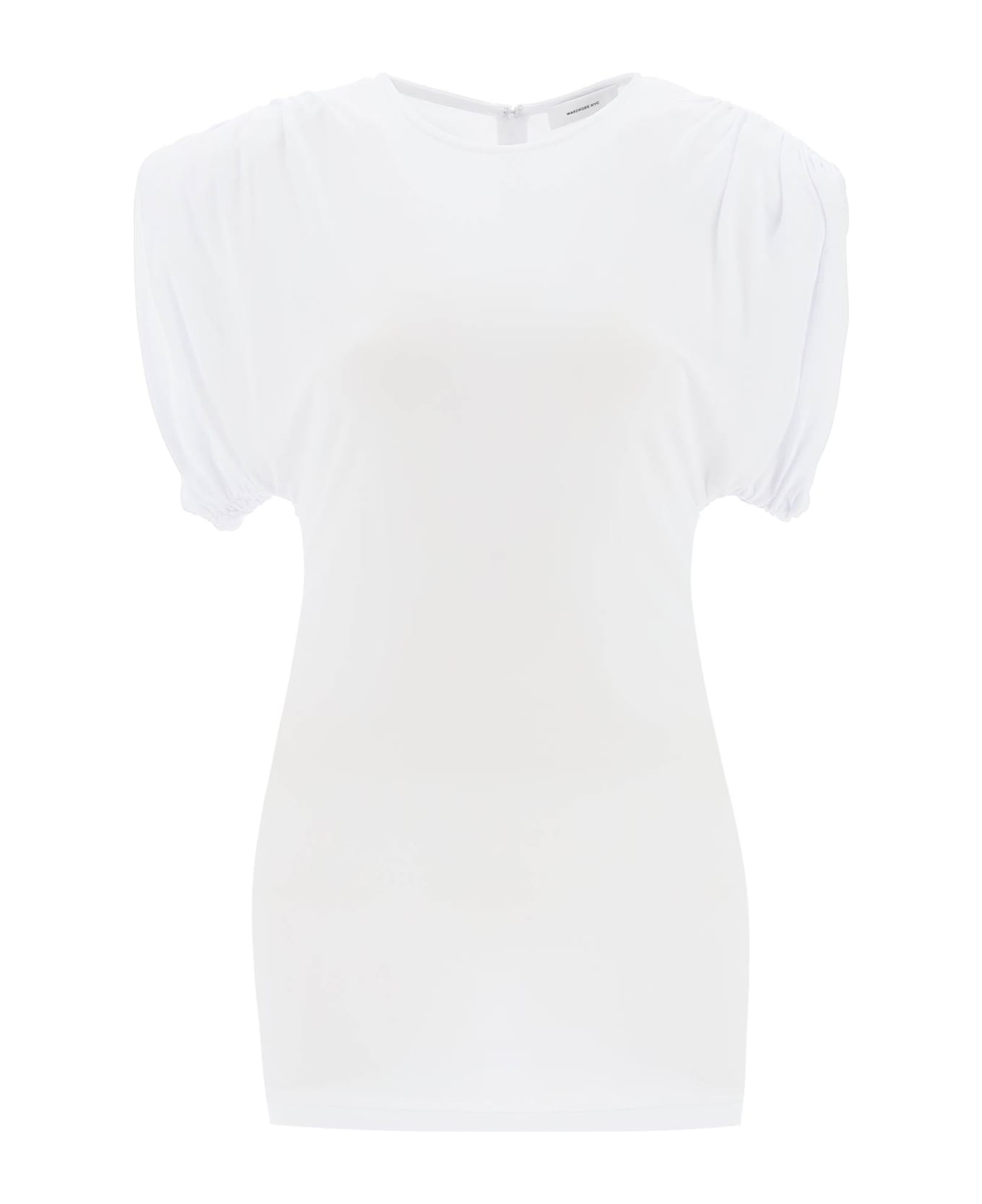 WARDROBE.NYC Mini Sheath Dress With Structured Shoulders - WHITE (White) Tシャツ