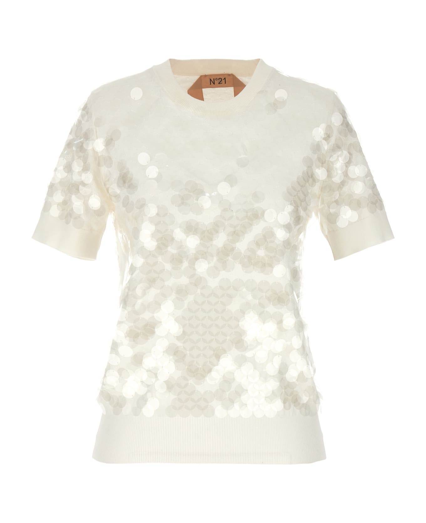 N.21 Sequin Sweater - White