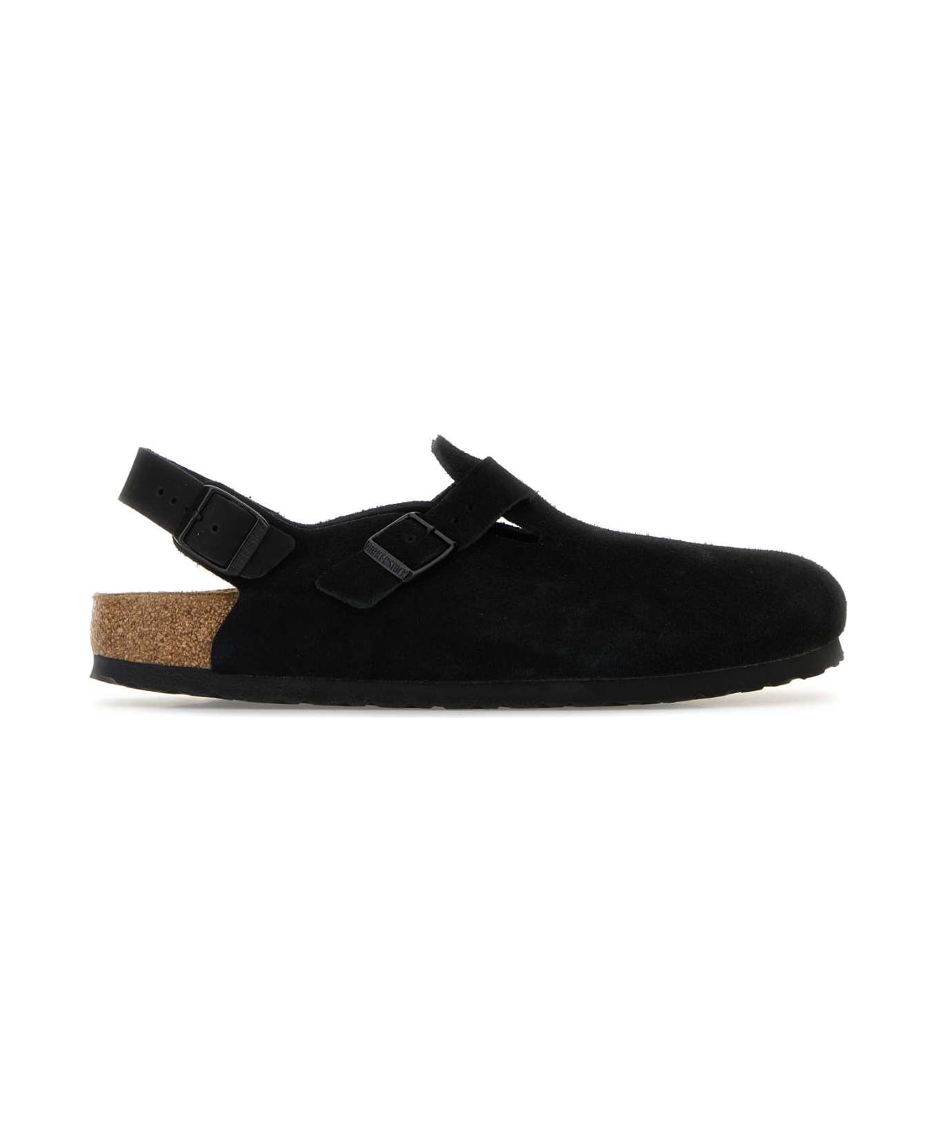 Birkenstock Black Suede Tokyo Slippers - BLACK