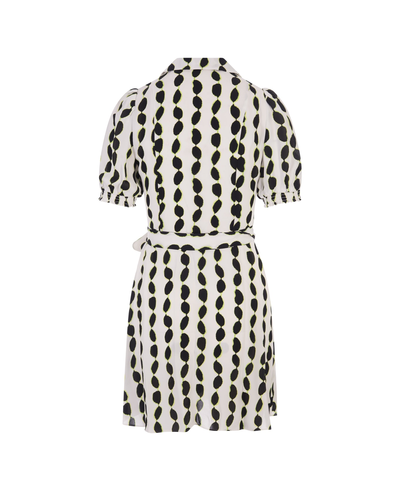 Diane Von Furstenberg Gemita Dress In Shibori Dot Ivory - White