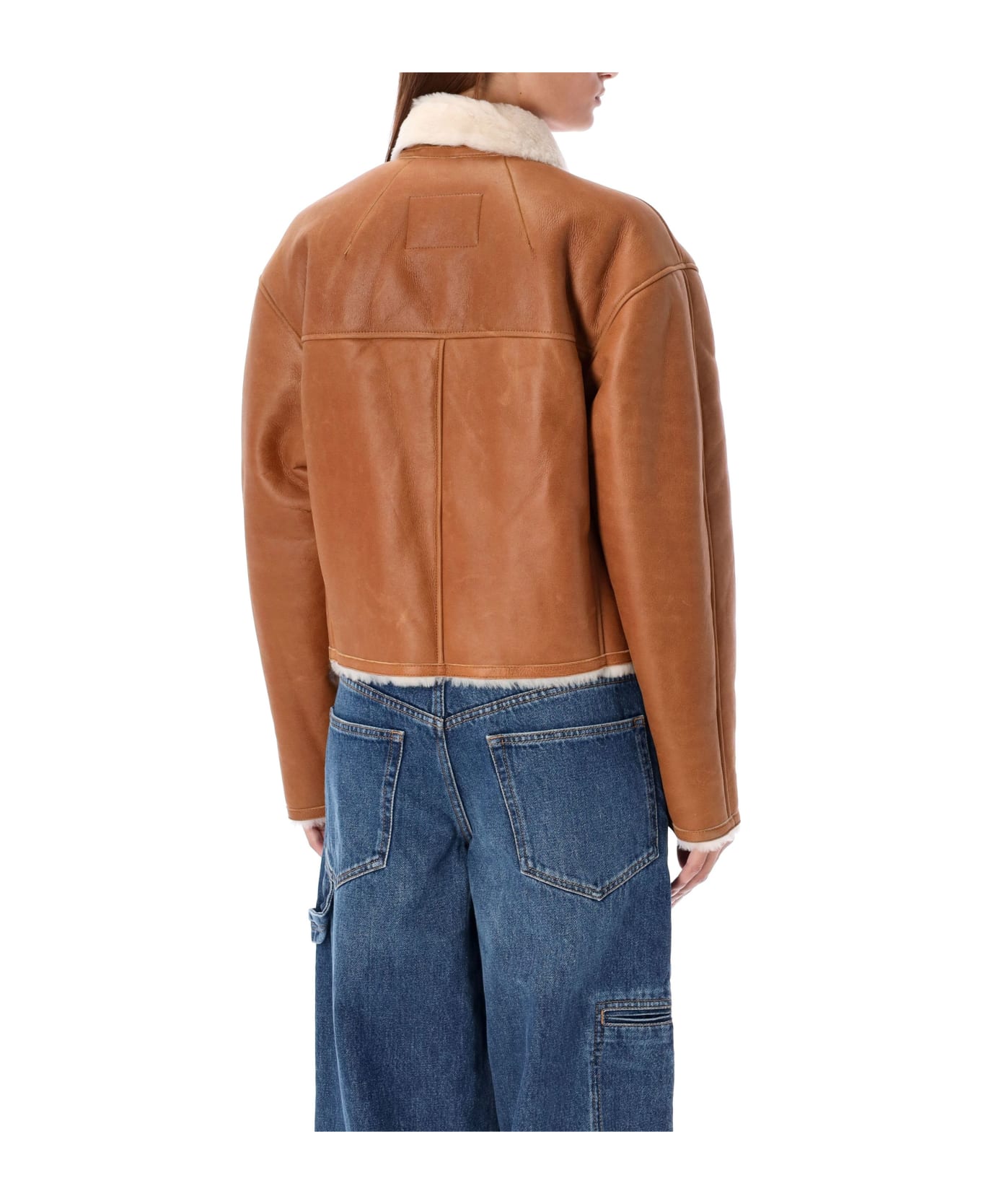 Isabel Marant Eriana Shearling Cropped Jacket - CINNAMON