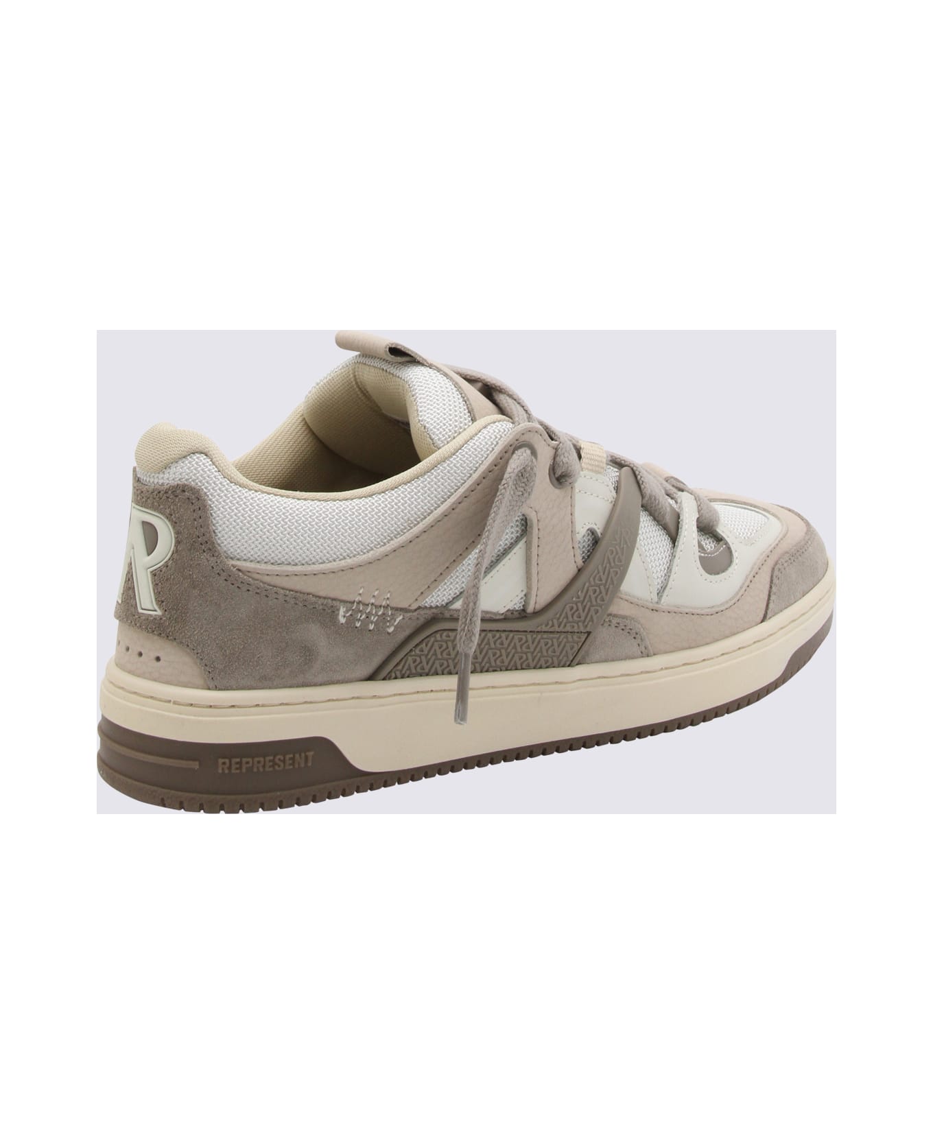 REPRESENT White And Beige Leather Sneakers - Beige