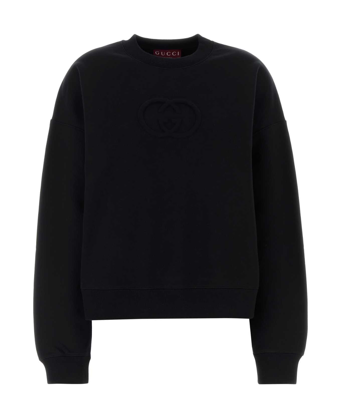 Gucci Black Cotton Oversize Sweatshirt - BLACKMIX
