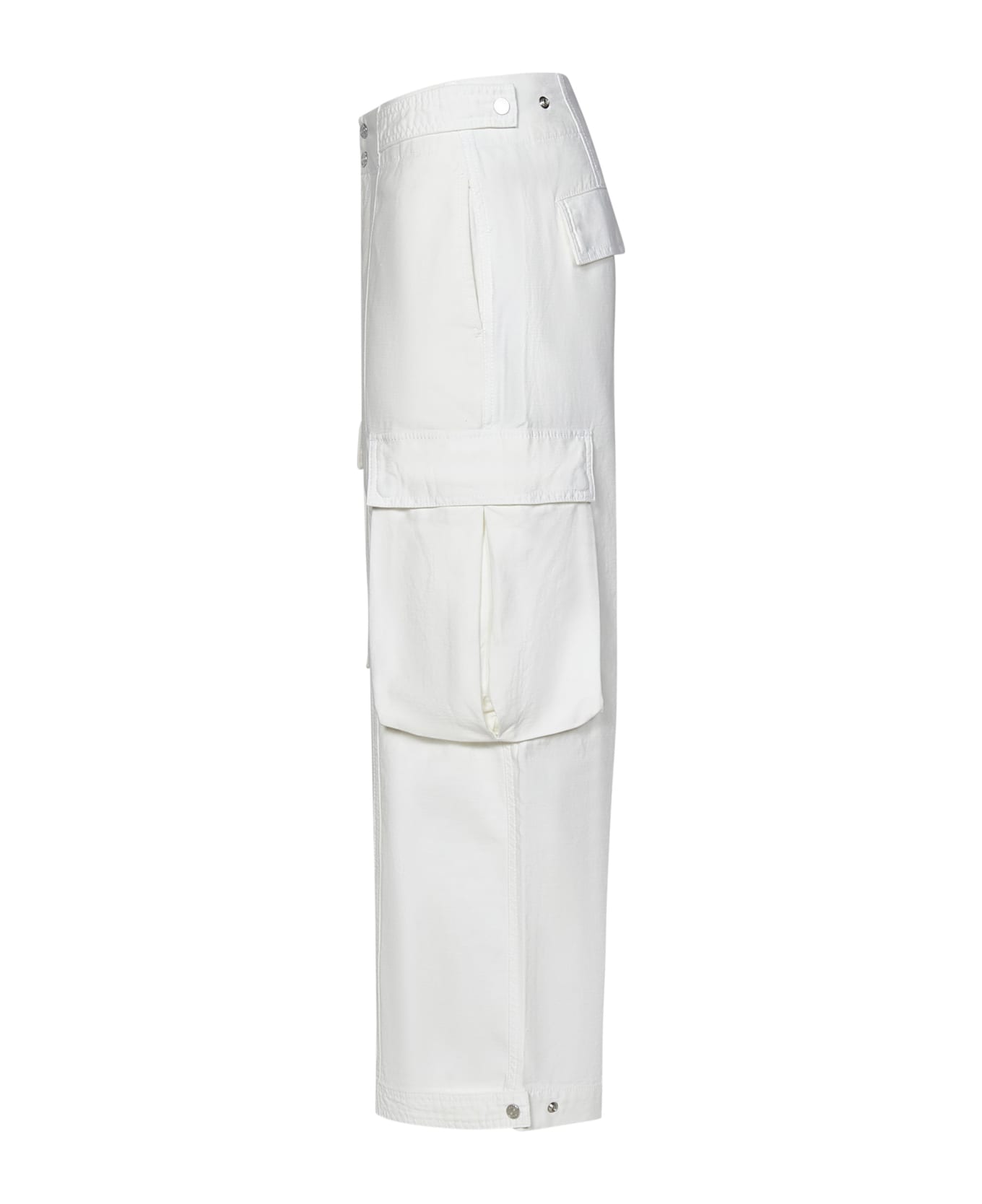 Frame Denim Wide Leg Cargo Trousers - White