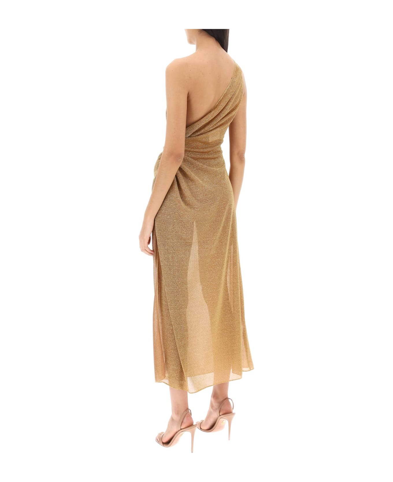Oseree One-shoulder Dress In Lurex Knit - TOFFEE (Gold) ワンピース＆ドレス