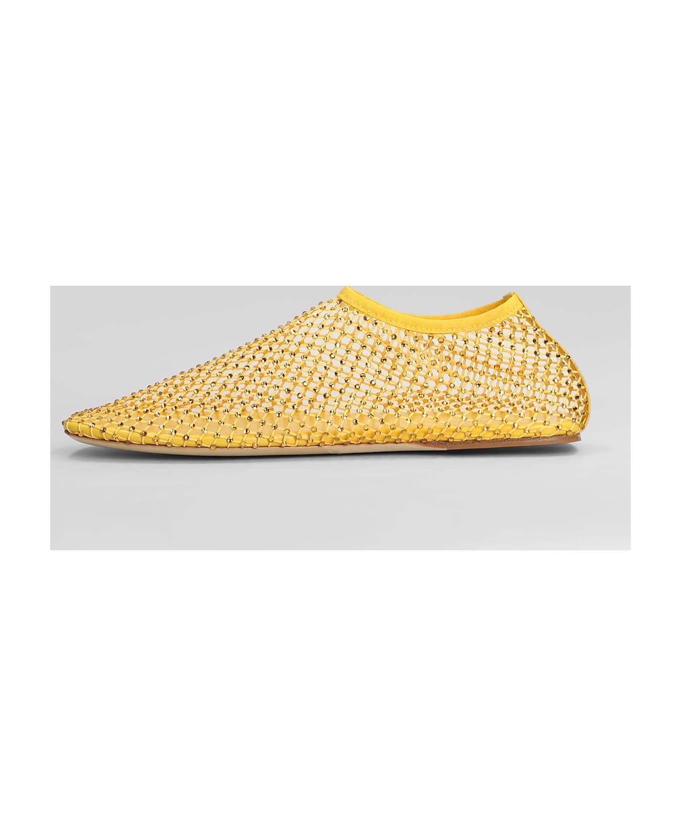 Christopher Esber Minette Flat Ballet Flats In Yellow Polyester - yellow