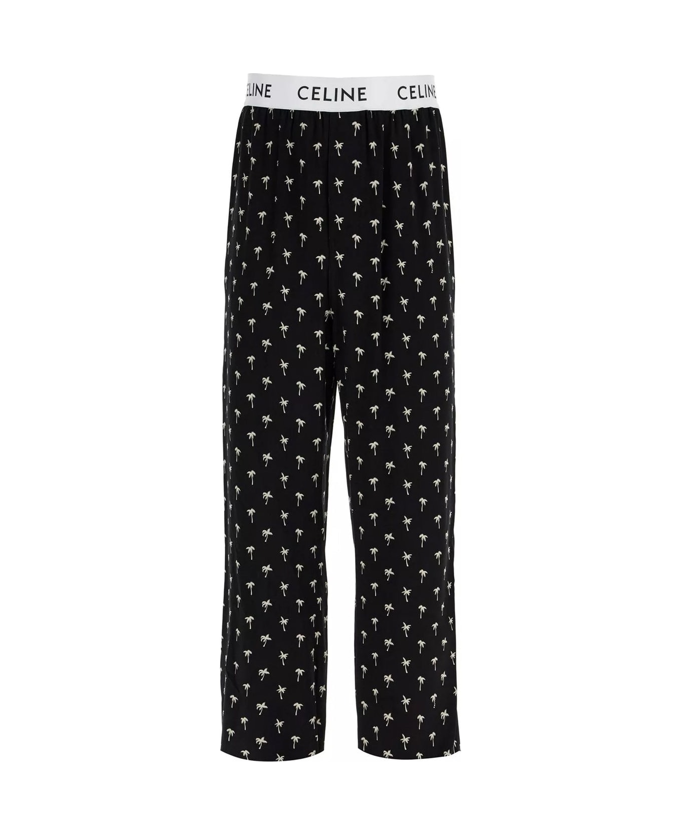 Celine Mini Palm Tree Pajama Pants - Black ボトムス