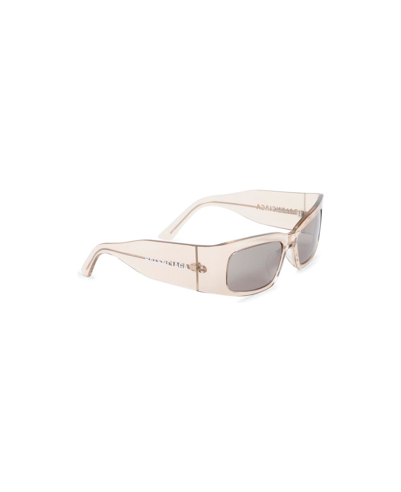 Balenciaga Paper Rectangle Frame Sunglasses - Trasparent Almond