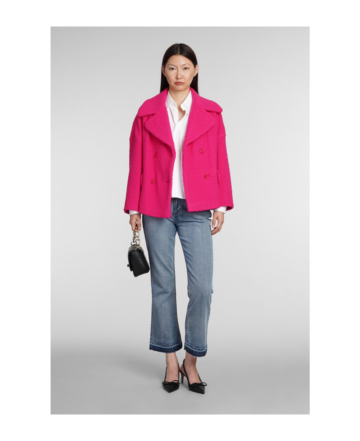 RED Valentino Coat In Fuxia Wool - fuxia