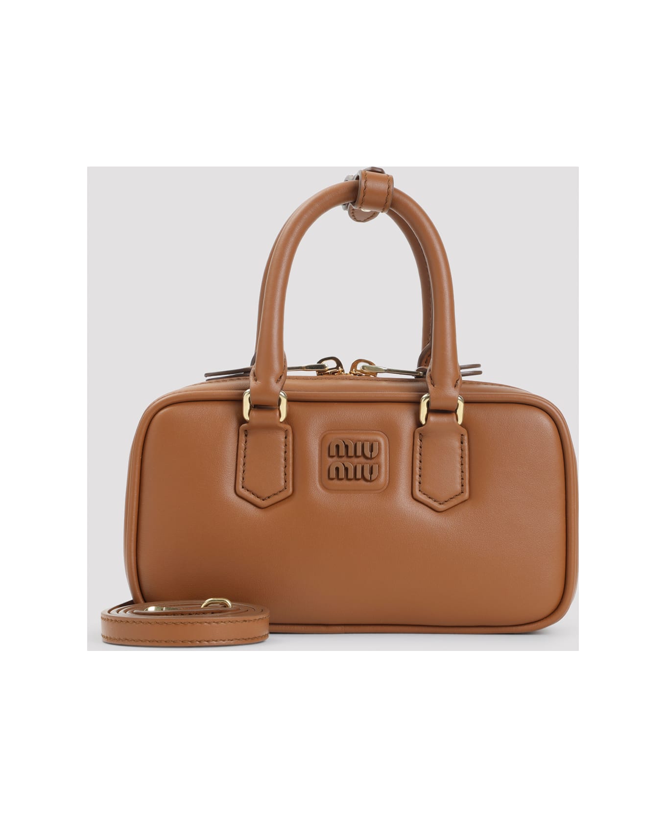 Miu Miu Arcadie Mini Shoulder Bag - Cognac