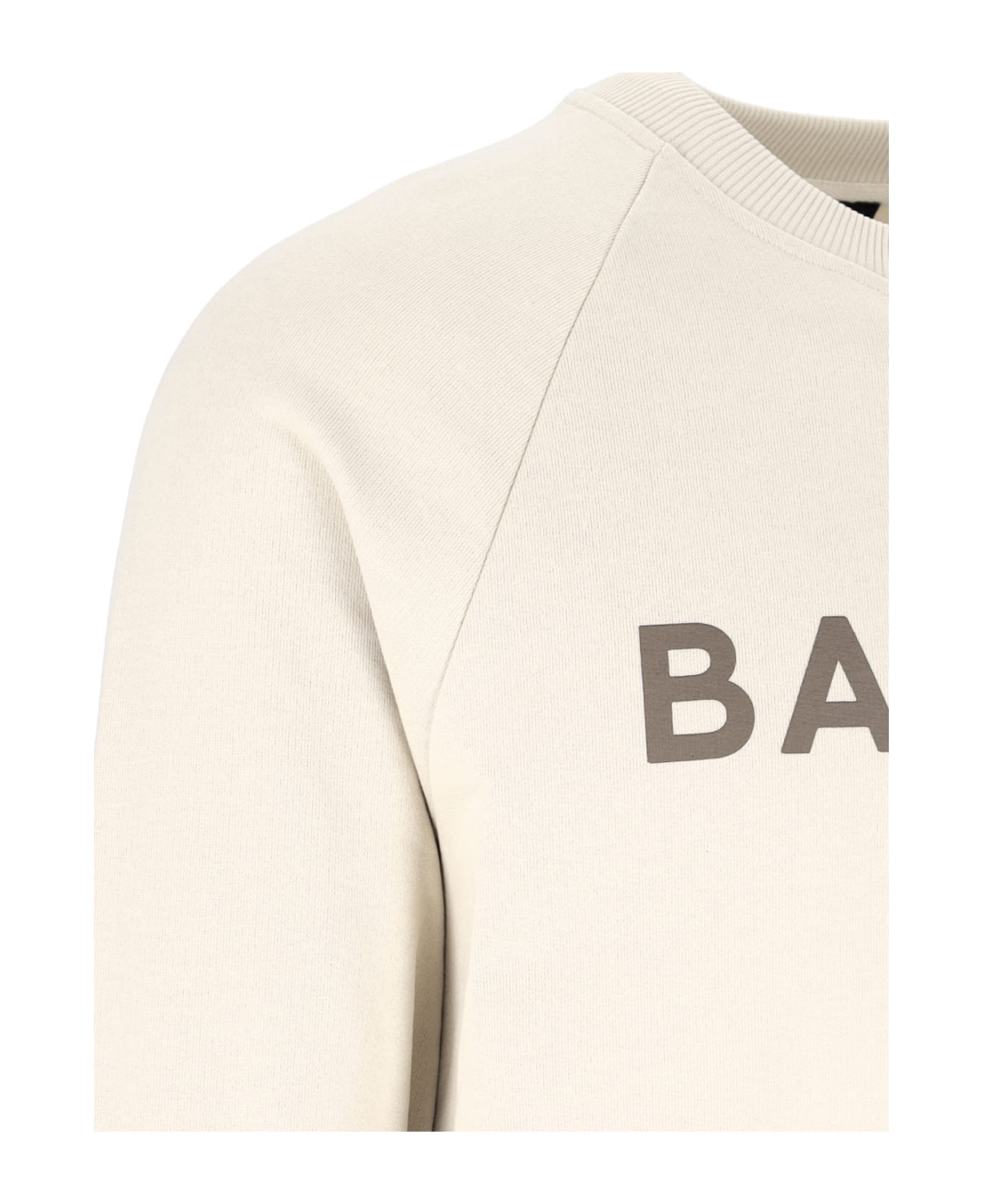 Balmain Logo Printed Crewneck Sweatshirt - White フリース